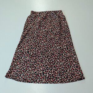 Sanctuary *Size Small Pull-On Leopard Print Midi Skirt Red/Black/Tan